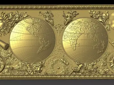 ancient map of the world   2  3D model