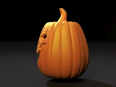 Scary halloween pumpkin 3D print model