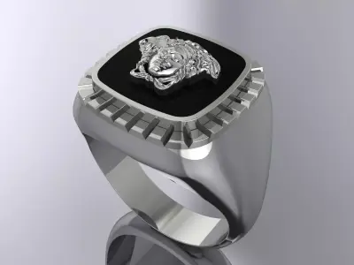 Elegant  Versace Mens Ring Gold Jewelry 3D print model