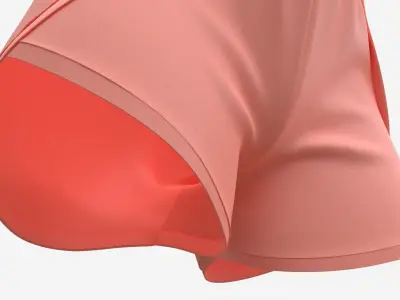 Fitness shorts for women pink 3D model