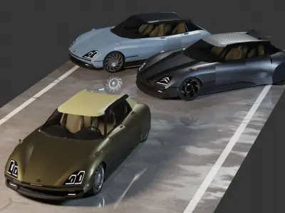 Citroen DS Pallas-E Low-poly 3D model