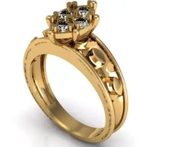 daimond ring 3D print model 4