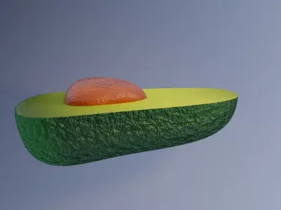 Avocado Half PBR low poly game ready Low-poly 3D model
