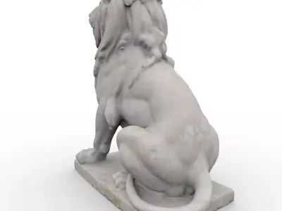 Classic lion with high resolution PBR textures 3D model