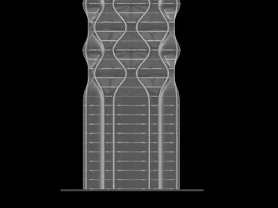 Futuristic  Architectural Tower - Nature inspired design 3D model
