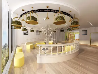 coffee shop 3D Light luxury style 3D model