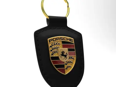 Porsche Crest Keychain Low-poly 3D model
