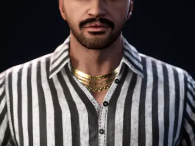 1950s Mafia Character  NPC Rigged Low-poly 3D model