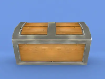 Treasure Chest Hand Painted Free low-poly 3D model