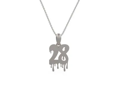 Model 1261 28 Bloody Terror Initial Number Pendant 3D print model