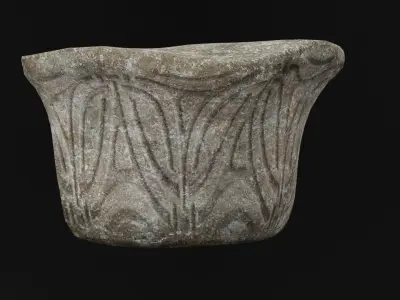 Broken Greek Column Top Low-poly 3D model