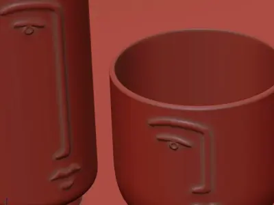 HM Stoneware Vase 2 - Light Beige - Decorative Vase 3D model