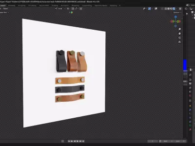 Leather Drawer Pull knob 3D model