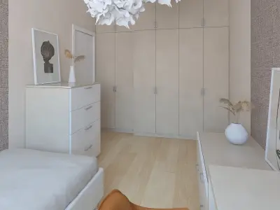  Cozy guest room in a renovated apartment 3D model