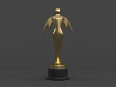 Gold Trophy Cups 3D model 9