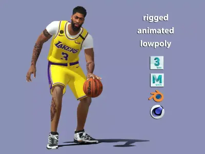 3D Rigged Anthony Davis NBA Low-poly 3D model