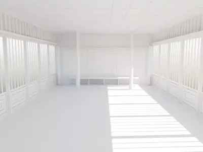 Dojo Hall Low-poly 3D model