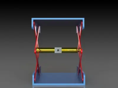 Hydraulic or Scew lift or scissor bed Mechanism Low-poly 3D model