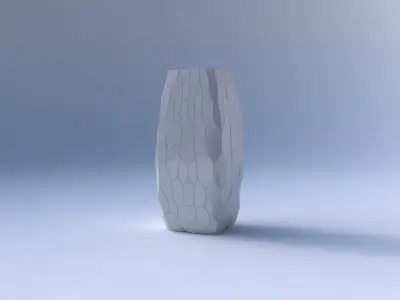 Vase rectangle with fine organic cells 3D print model