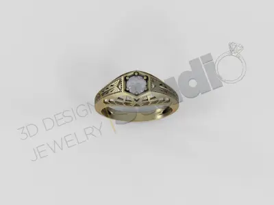  Vintage style ring 3d model 3D print model
