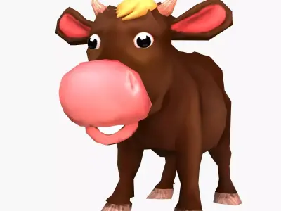 Cartoon Calf Low-poly 3D model