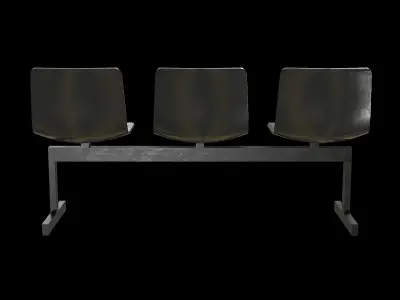 Pato Bench-Steel Black Painted Low-poly 3D model