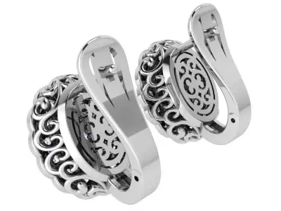 Oval Halo Clip On Earring 4693 3D print model