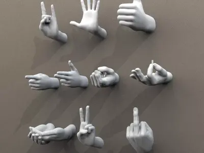 Hands Sculptures of 10 3D print model