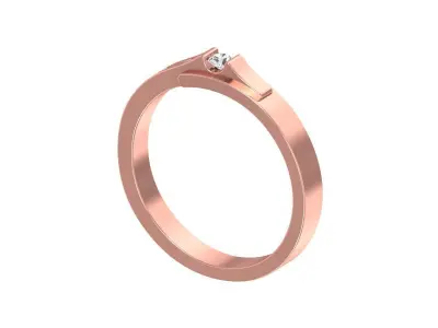 Round Cut Three Stone Wedding Band 3dm STL OBJ FBX Render Detail 3D print model