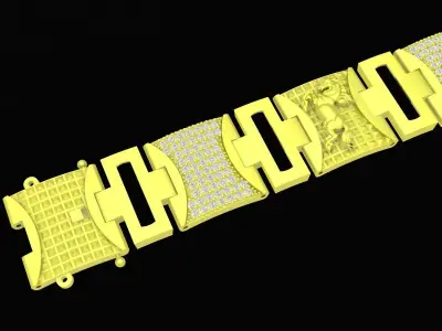 Luxury Link Bracelet 3D Model for Jewelry  4122 3D print model