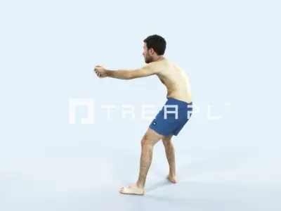 Flow 15H Beach Receiving Sports Man Low-poly 3D model