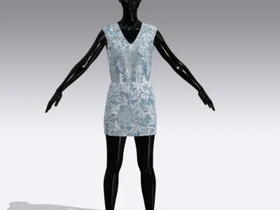 Woman Cloth Dress Low-poly 3D model