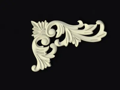 Central decor ornament for furniture 3D model 369