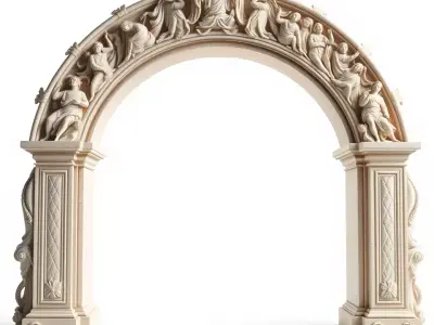 Ornate Classical Arch model pack Low-poly 3D model