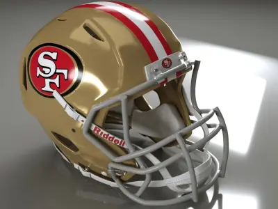 Football Helmet NFL pro 49ers 3D model