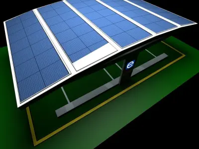 Electric Vehicle Car Charging Station without Charging Units 2 3D model