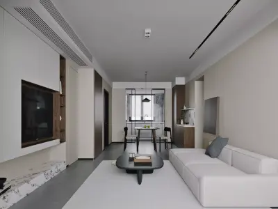 Modern living room dining room interior scenes 168 3D model