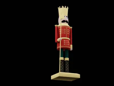 Red Christmas Nutcracker Low-poly 3D model
