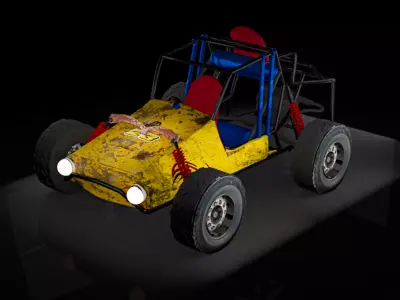 pubg buggy 3d model Low-poly 3D model