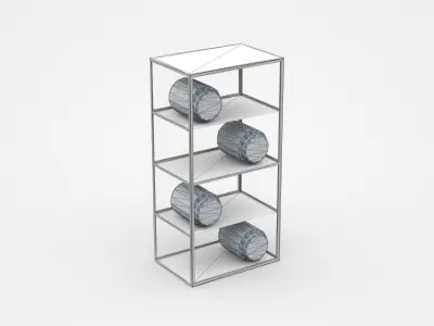 Industrial Shelf Cabinet With Industry Parts 3D model