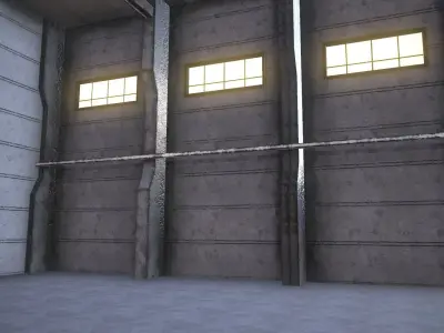 Industrial Warehouse interior Showroom Low-poly 3D model