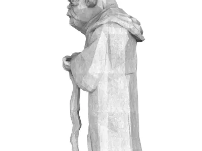 Master Yoda Figure Low Poly 3D print model