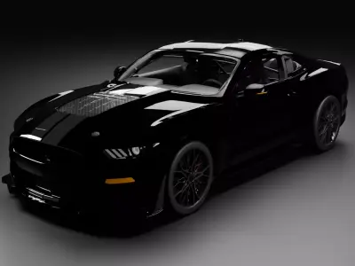 Ford Mustang  Low-poly 3D model