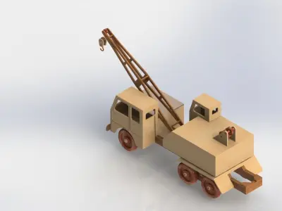 Truck toy with crane Free 3D model