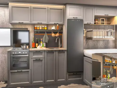 Fiat ducato 17m3 caravan interior design 3D model