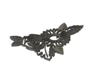 Flower 2D Wall Decoration  3D print model