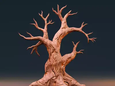 Stylized Halloween Props - Withered Tree 1 Low-poly 3D model