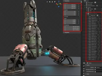 sci fi Machine Parts - Cyberpunk design - PBR 3D Model Collection