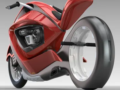 Sport bike futuristic concept 3D model