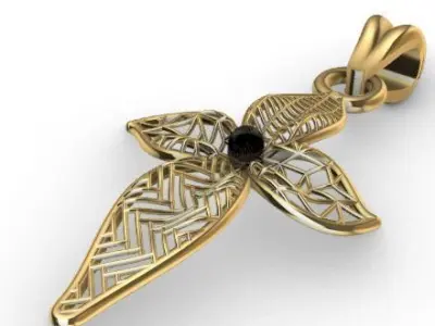 Direct Casting Flower Pendant Texture 3D print model  3D print model
